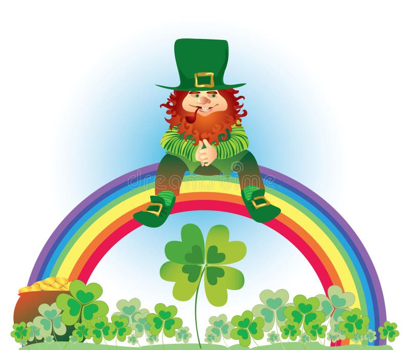 Leprechaun on rainbow