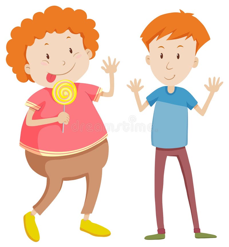 Les adjectifs opposés amincissent et graisse illustration stock Les adjectifs opposés amincissent et graisse illustration stock