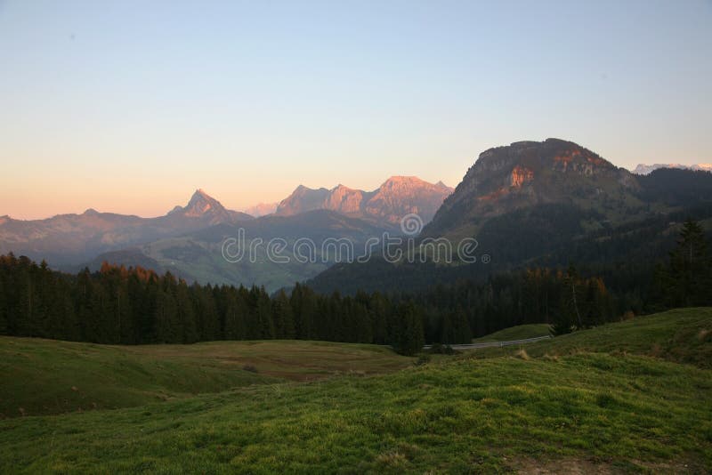 Les Alps on sunset light