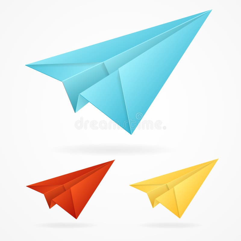 Les avions bleus de papier d'origami de vecteur ont placé sur le blanc illustration stock Les avions bleus de papier d'origami de vecteur ont placé sur le blanc illustration stock