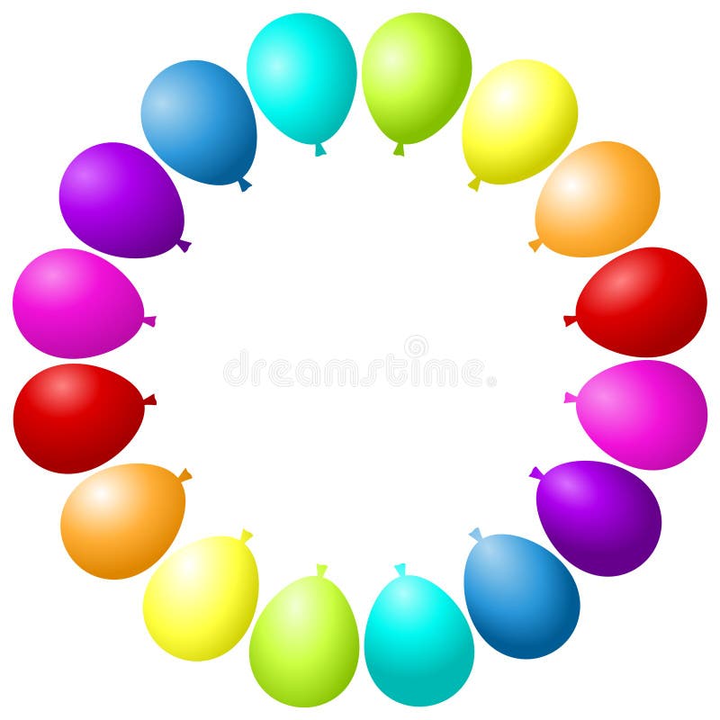 Les ballons encadrent l'arc-en-ciel coloré de partie illustration de vecteur Les ballons encadrent l'arc-en-ciel coloré de partie illustration de vecteur