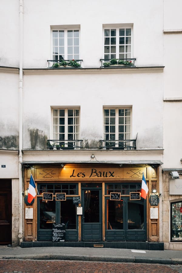 Les Baux Restaurant, in Paris, France Editorial Image Image of urban