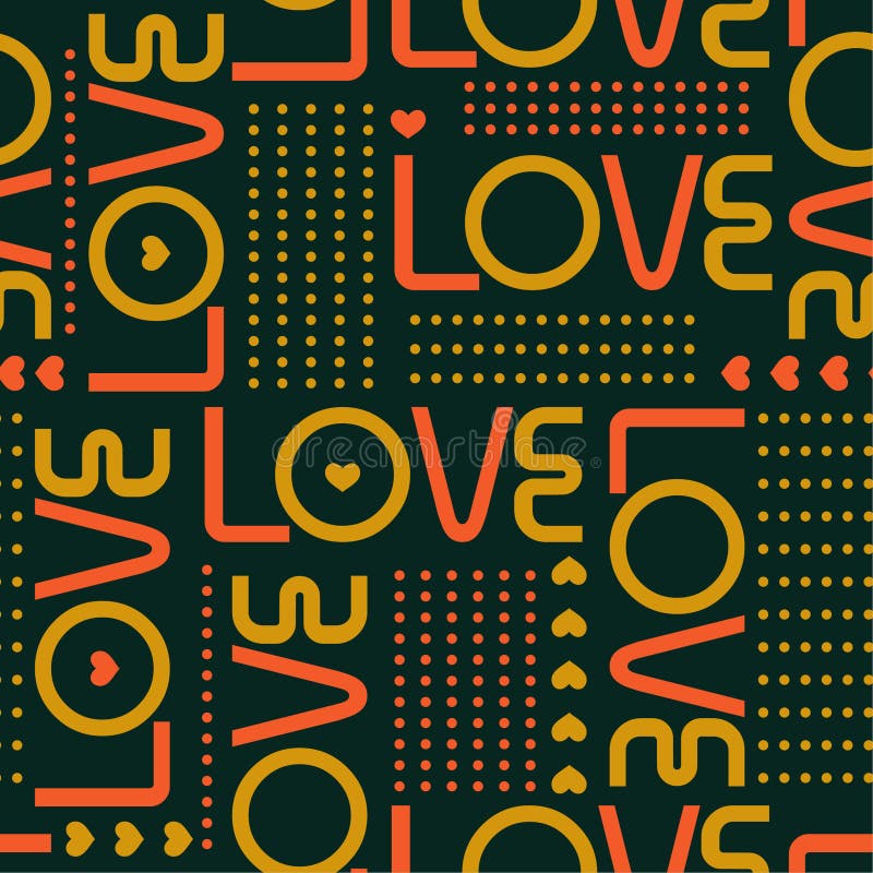 Les beaux rétros mots d'amour, et les mini coeurs avec la ligne des points de polka de cercle modren dedans la conception sans co illustration de vecteur Les beaux rétros mots d'amour, et les mini coeurs avec la ligne des points de polka de cercle modren dedans la conception sans co illustration de vecteur