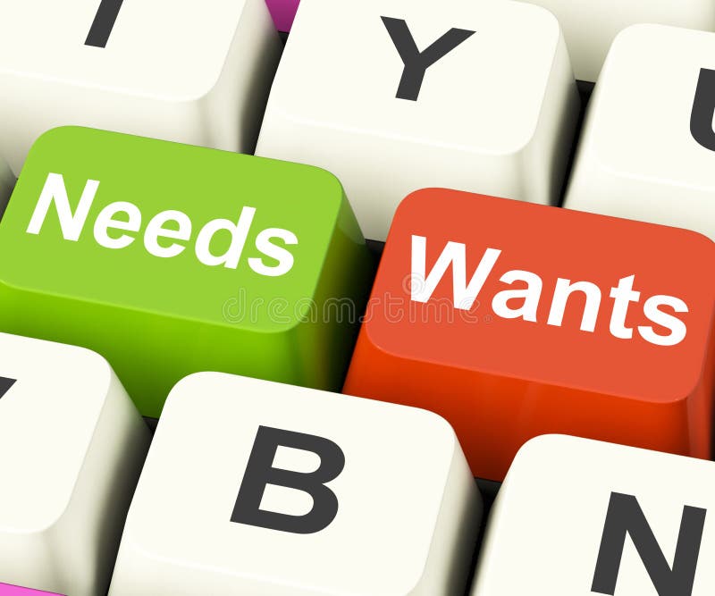 Needs Wants Keys Showing Necessities And Wishes. Needs Wants Keys Showing Necessities And Wishes