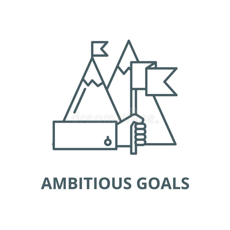 Les buts ambitieux dirigent la ligne icône, concept d'ensemble, signe linéaire