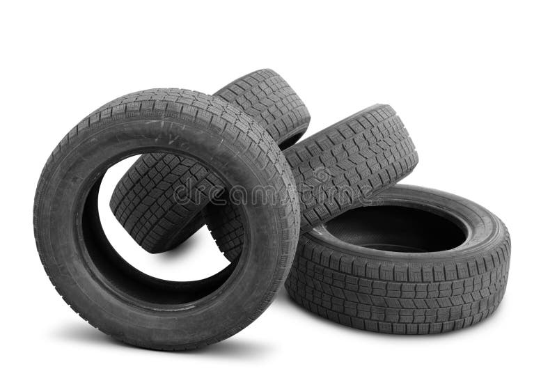 Automobile tyre covers were in the use. It is isolated on a white background. Automobile tyre covers were in the use. It is isolated on a white background