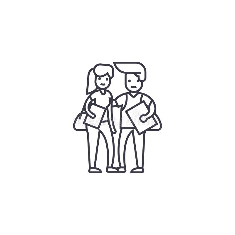 Les couples d'étudiant dirigent la ligne icône, le signe, illustration sur le fond, courses editable illustration libre de droits Les couples d'étudiant dirigent la ligne icône, le signe, illustration sur le fond, courses editable illustration libre de droits