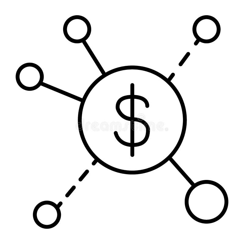 Les courants de revenus amincissent la ligne icône Illustration de vecteur de diffusion du dollar d'isolement sur le blanc Concep illustration stock Les courants de revenus amincissent la ligne icône Illustration de vecteur de diffusion du dollar d'isolement sur le blanc Concep illustration stock