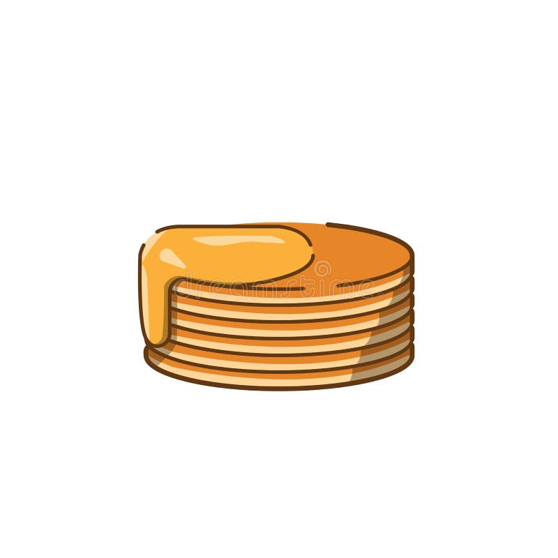 Les crêpes de miel dirigent le style plat d'icône d'isolement sur le fond blanc illustration stock Les crêpes de miel dirigent le style plat d'icône d'isolement sur le fond blanc illustration stock
