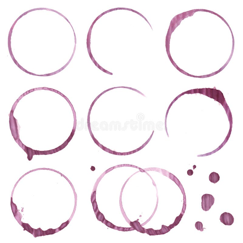 Les différentes taches de vin rouge sonne des traces des verres de vin illustration de vecteur Les différentes taches de vin rouge sonne des traces des verres de vin illustration de vecteur