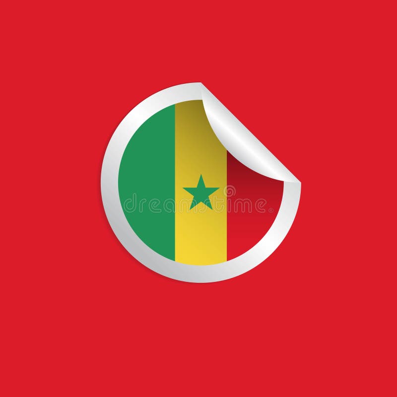 Les drapeaux de label du Sénégal dirigent l'illustration de conception illustration de vecteur Les drapeaux de label du Sénégal dirigent l'illustration de conception illustration de vecteur