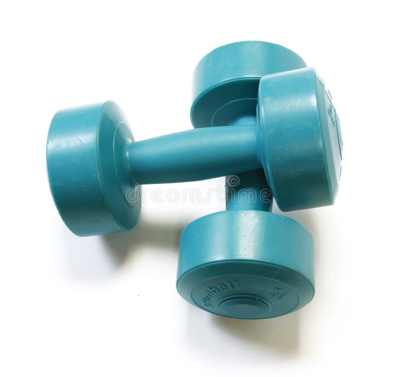 Les dumbells verts photos libres de droits Les dumbells verts photos libres de droits