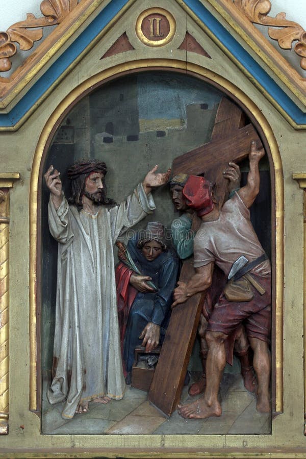 2nd Stations of the Cross, Jesus is given his cross. 2nd Stations of the Cross, Jesus is given his cross.