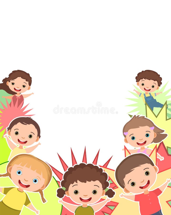 Heureux Cadre De Dessins Animés Pour Enfants. Clip Art Libres De Droits,  Svg, Vecteurs Et Illustration. Image 52879098