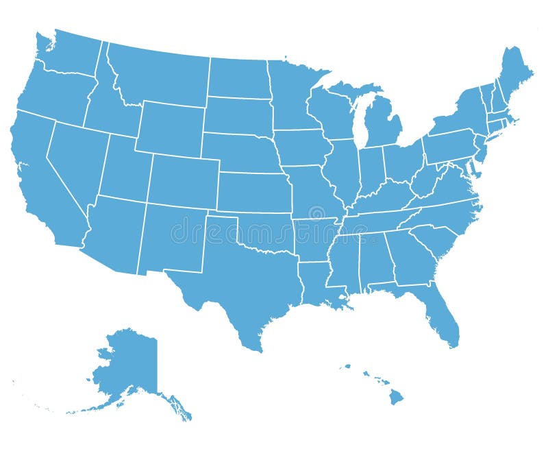 Les Etats-Unis dirigent la carte illustration de vecteur