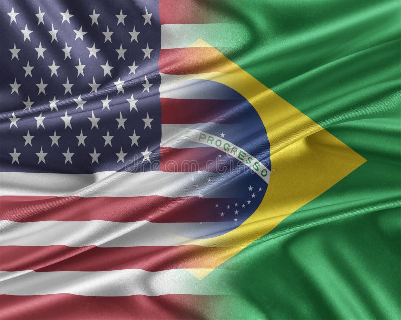 USA and Brazil. Relations between two countries. 3D illustration. USA and Brazil. Relations between two countries. 3D illustration.