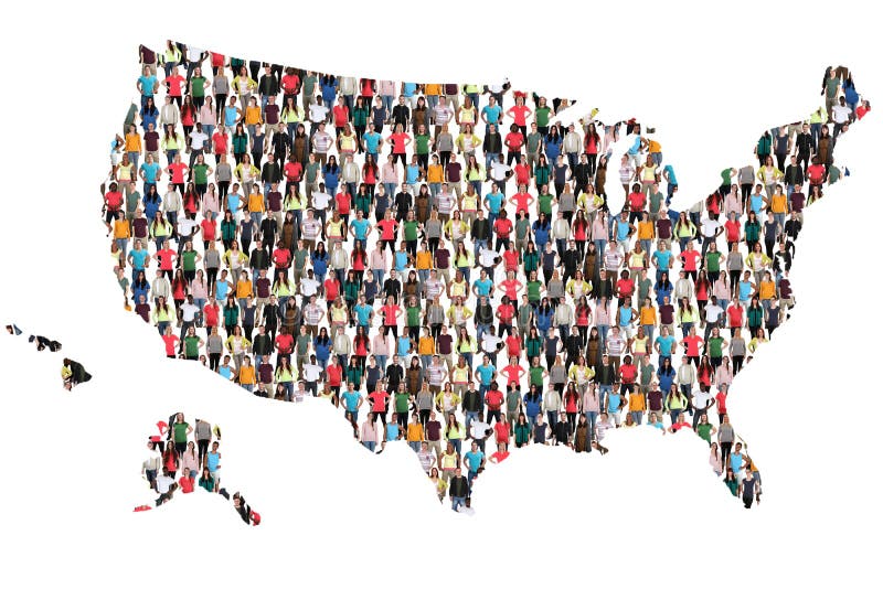 Les Etats-Unis Etats-Unis tracent le groupe de personnes multiculturel intégration photos libres de droits Les Etats-Unis Etats-Unis tracent le groupe de personnes multiculturel intégration photos libres de droits