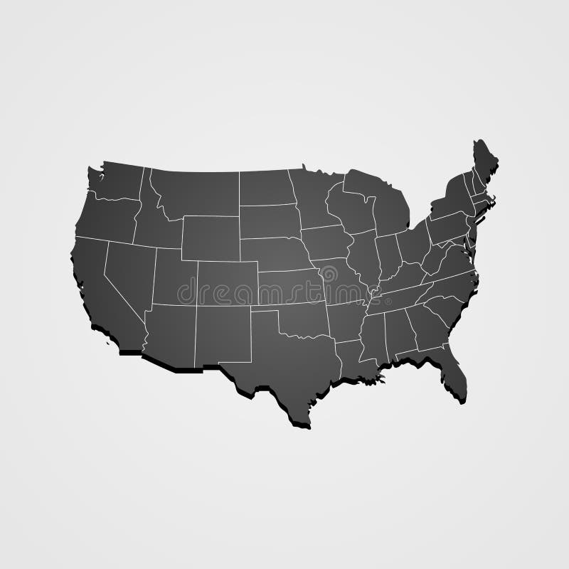 Les Etats-Unis tracent le vecteur, le VECTEUR de CARTE des USA, VECTEUR de CARTE des ETATS-UNIS D'AMÉRIQUE avec le fond gris illustration stock Les Etats-Unis tracent le vecteur, le VECTEUR de CARTE des USA, VECTEUR de CARTE des ETATS-UNIS D'AMÉRIQUE avec le fond gris illustration stock