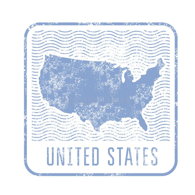 Les Etats-Unis voyagent timbre avec la silhouette de la carte des Etats-Unis d'Amer illustration de vecteur Les Etats-Unis voyagent timbre avec la silhouette de la carte des Etats-Unis d'Amer illustration de vecteur