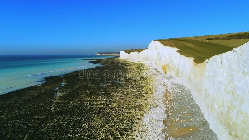 Les falaises blanches de sept soeurs d'en haut