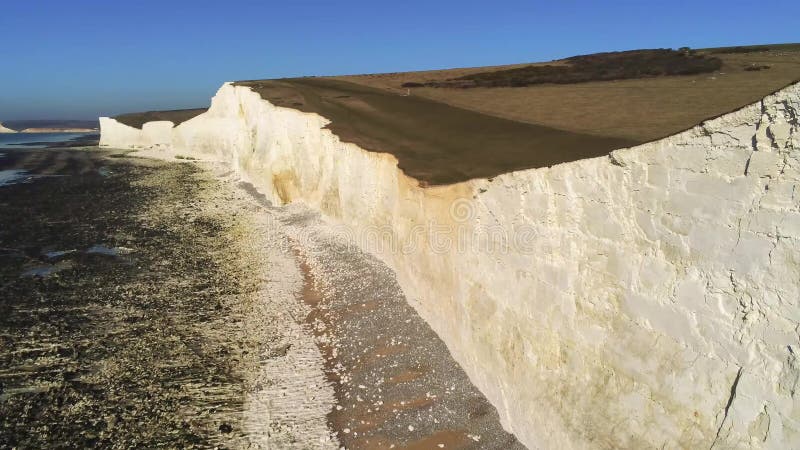 Les falaises blanches de sept soeurs d'en haut