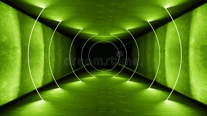 Les feux verts intérieurs 3d de boîte de nuit rendent pour l'exposition de laser Lignes Vertes rougeoyantes Fond vert fluorescent images libres de droits Les feux verts intérieurs 3d de boîte de nuit rendent pour l'exposition de laser Lignes Vertes rougeoyantes Fond vert fluorescent images libres de droits