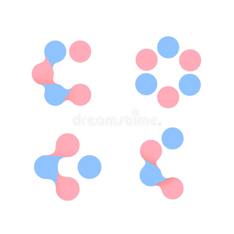 Les formes circulaires réglées, soustraient des logos peu communs d'icônes de cercles, roses et bleus reliés, signe tendre de suc illustration libre de droits Les formes circulaires réglées, soustraient des logos peu communs d'icônes de cercles, roses et bleus reliés, signe tendre de suc illustration libre de droits