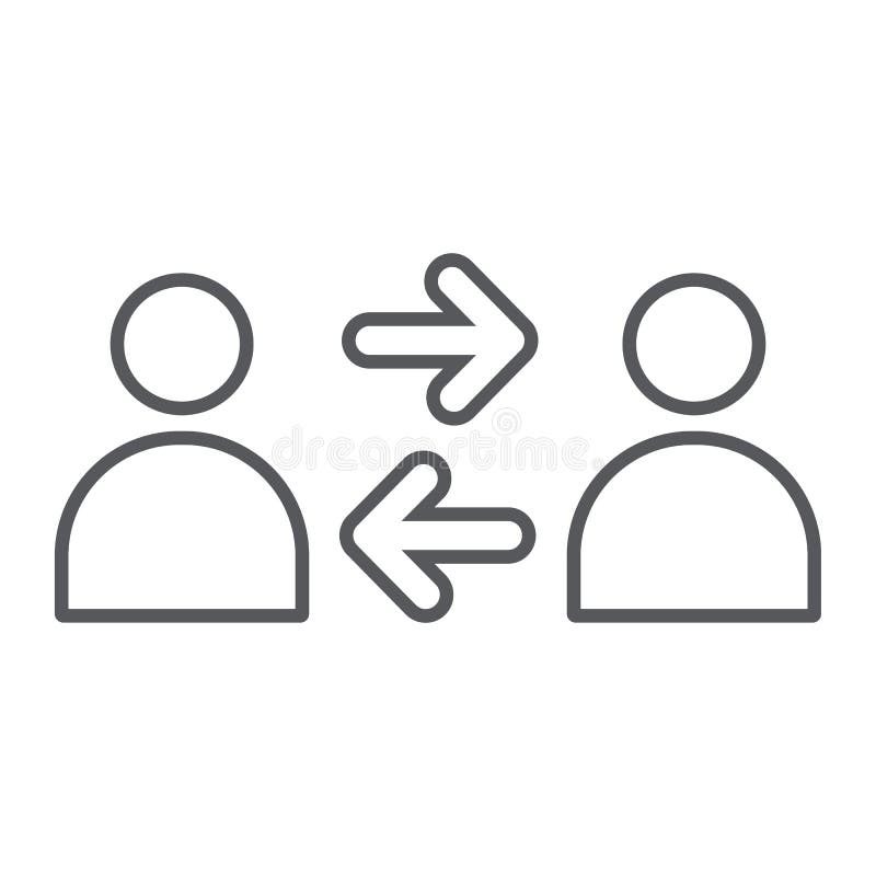 Les Gens A C Changent La Ligne Mince Ica Ne La Connexion Et La Personne Signe De Communication De Personnes Les Graphiques De Ve Illustration De Vecteur Illustration Du Fleche Personne