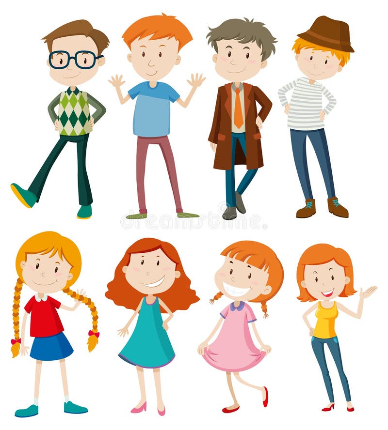 Les gens avec les visages heureux illustration stock Les gens avec les visages heureux illustration stock