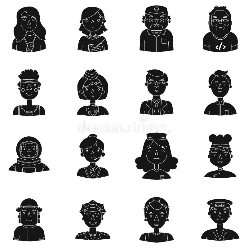 People of different profession set icons in black design. Big collection of people of different profession vector symbol stock illustration. People of different profession set icons in black design. Big collection of people of different profession vector symbol stock illustration