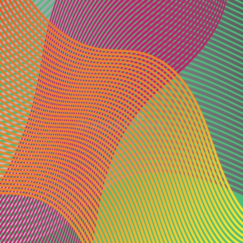 Colorful bold wavy lines in an abstract background design vector in waves of purple orange green yellow and pink. Colorful bold wavy lines in an abstract background design vector in waves of purple orange green yellow and pink