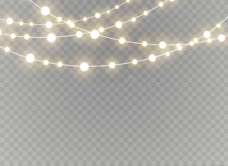 Les lumières de Noël ont isolé les éléments réalistes de conception Lumières rougeoyantes pour le design de carte de salutation d