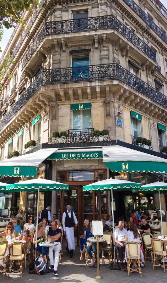 Les magots français célèbres de deux de Les de café, Paris, France