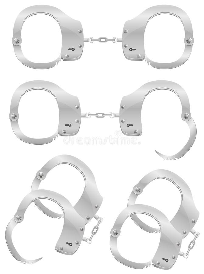 Les menottes en m?tal pour la police dirigent l'illustration illustration stock Les menottes en m?tal pour la police dirigent l'illustration illustration stock