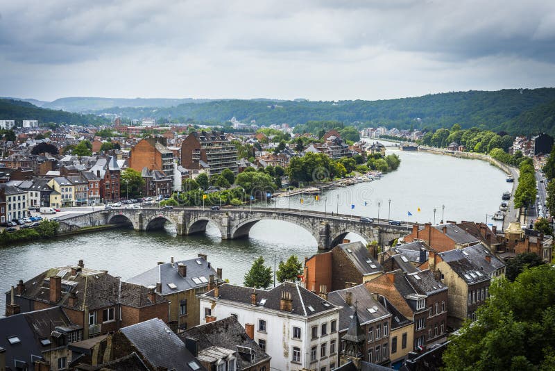 Jambes Bridge crossing the river Meuse as it passes through the city of Namur in the Wallonia Region, southern Belgium. Jambes Bridge crossing the river Meuse as it passes through the city of Namur in the Wallonia Region, southern Belgium