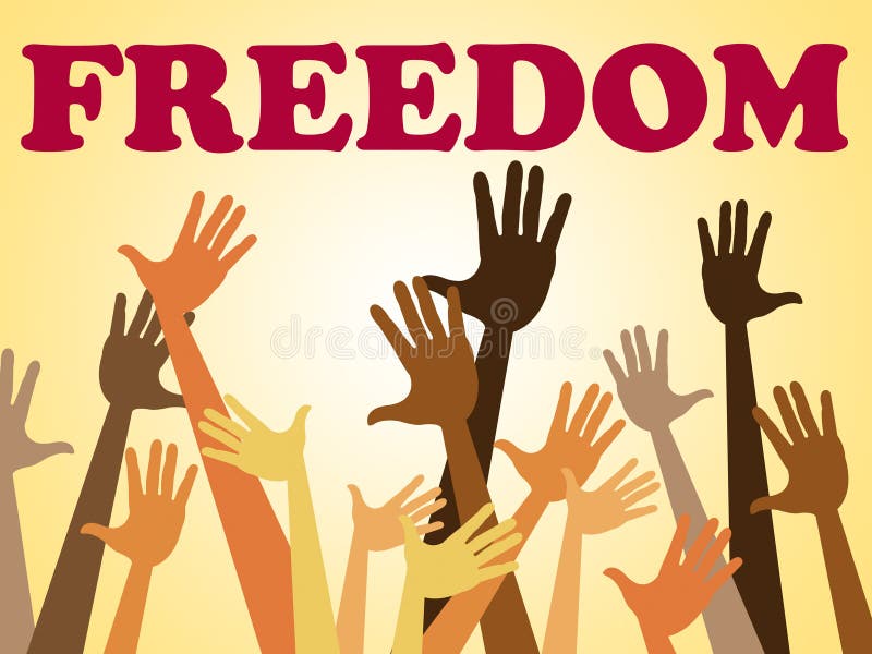 Les moyens de liberté de mains éclatent et s'échappent illustration de vecteur Les moyens de liberté de mains éclatent et s'échappent illustration de vecteur