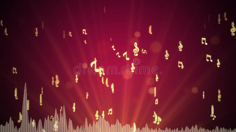 Les notes de musique et les symboles abstraits fictifs évaluent le fond musical de la boucle 4k illustration libre de droits
