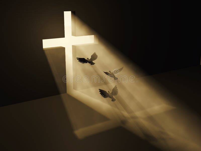 Les oiseaux volent à un dieu de l'obscurité illustration de vecteur Les oiseaux volent à un dieu de l'obscurité illustration de vecteur