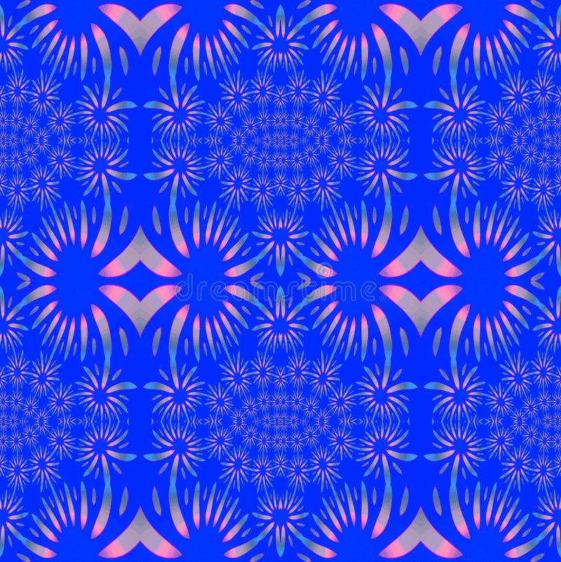 Les ornements floraux et le diamant sans couture modèlent bleu-foncé et rose illustration libre de droits Les ornements floraux et le diamant sans couture modèlent bleu-foncé et rose illustration libre de droits