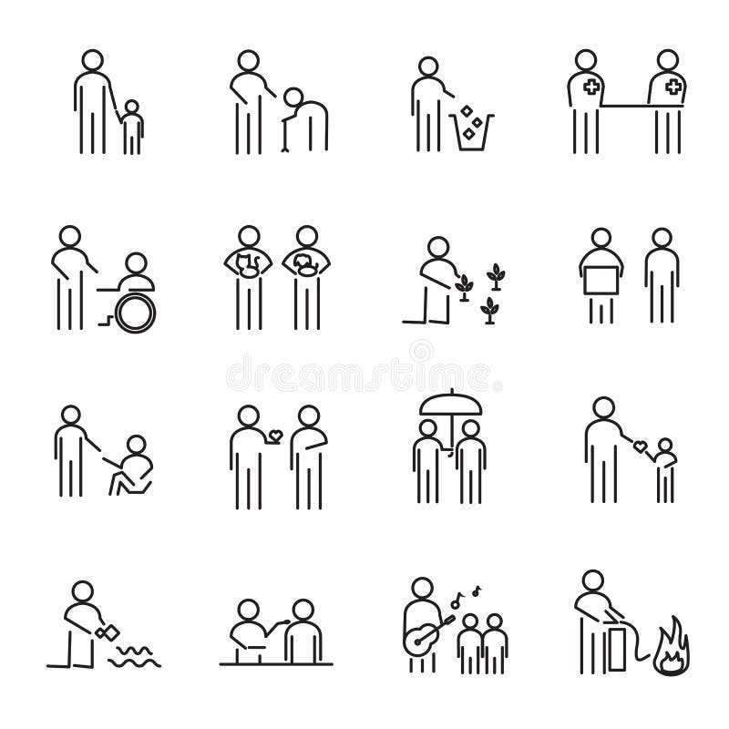 Les personnes de responsabilit? sociale de l'entreprise amincissent la ligne vecteur r?gl? d'ic?ne Projet de charit? de CSR pour illustration libre de droits Les personnes de responsabilit? sociale de l'entreprise amincissent la ligne vecteur r?gl? d'ic?ne Projet de charit? de CSR pour illustration libre de droits