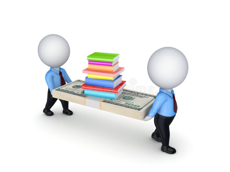 les petites personnes 3d avec les dollars et la pile pf réservent. illustration libre de droits les petites personnes 3d avec les dollars et la pile pf réservent. illustration libre de droits
