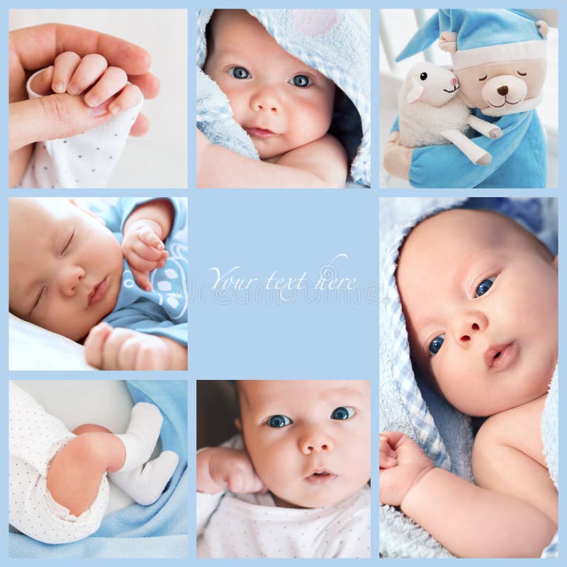 Les photos du bébé nouveau-né de collage photo stock Les photos du bébé nouveau-né de collage photo stock