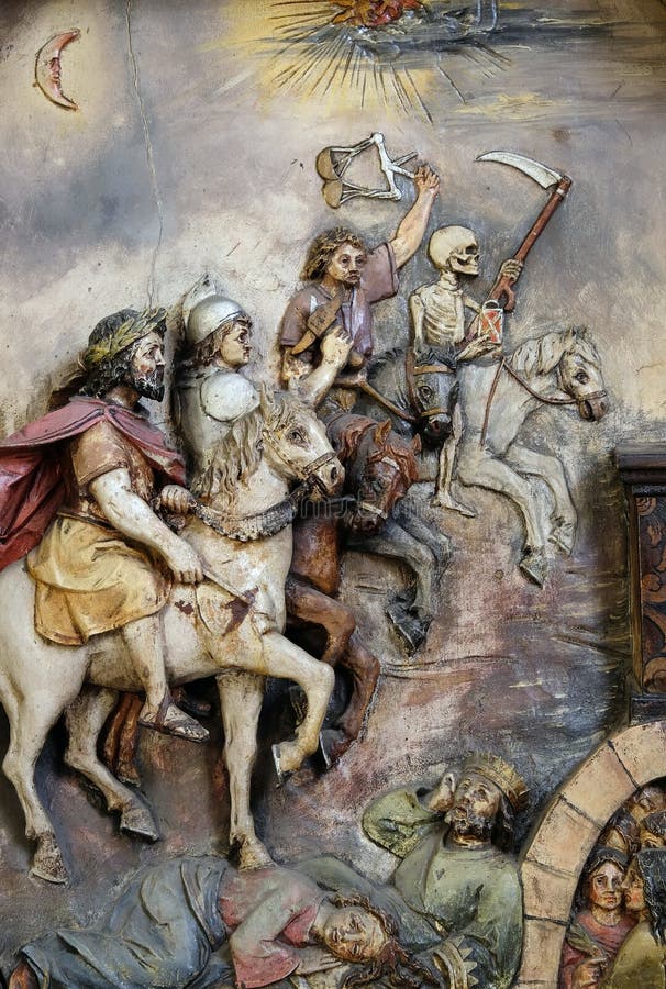 Scan Les 4 Cavaliers De L'apocalypse Les Quatre Cavaliers De L'apocalypse Image stock - Image du vieux