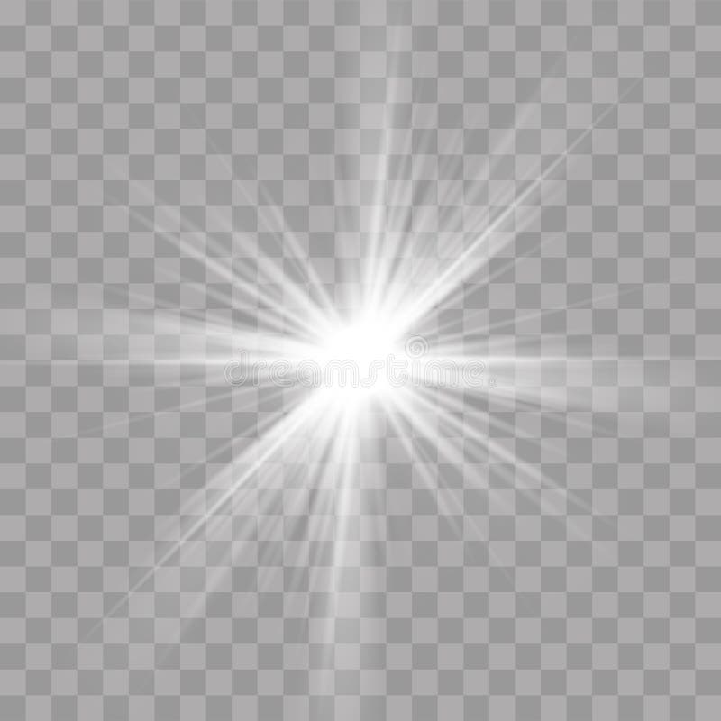 Les rayons légers clignotent effet de rayonnement d'éclat d'étoile du soleil illustration de vecteur Les rayons légers clignotent effet de rayonnement d'éclat d'étoile du soleil illustration de vecteur