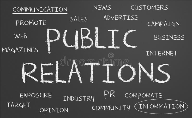 Les relations publiques expriment le nuage illustration stock Les relations publiques expriment le nuage illustration stock