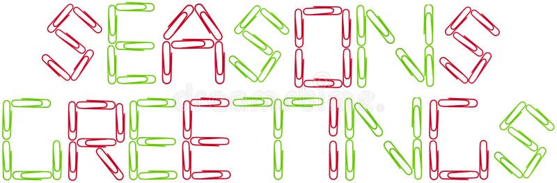 Les salutations de Seanson rouges et les clips de Livre vert illustration libre de droits