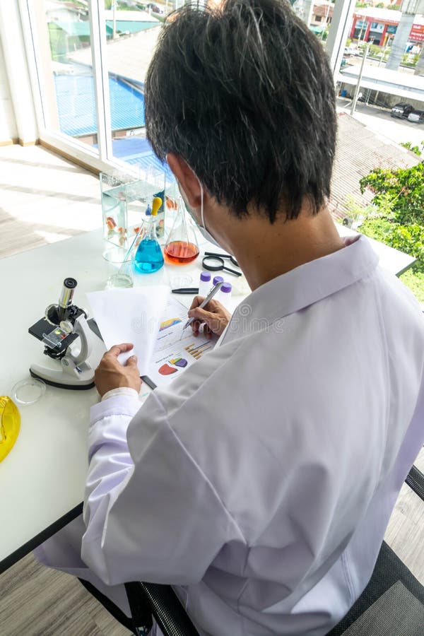 Les scientifiques rédigent des rapports images libres de droits Les scientifiques rédigent des rapports images libres de droits