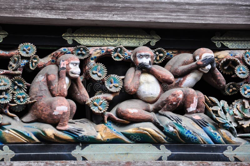 Les 3 singes de Nikko images libres de droits Les 3 singes de Nikko images libres de droits