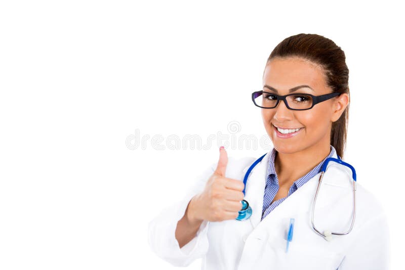 Les soins de santé professionnels ou l'infirmière ou le médecin ou le dentiste donnant des pouces lèvent le signe image stock Les soins de santé professionnels ou l'infirmière ou le médecin ou le dentiste donnant des pouces lèvent le signe image stock