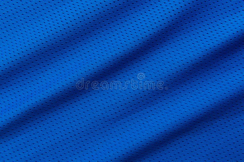 Les sports bleus de texture de tissu de vêtements de jersey de crosse et de handball de rugby de hockey de volley de basket du foo